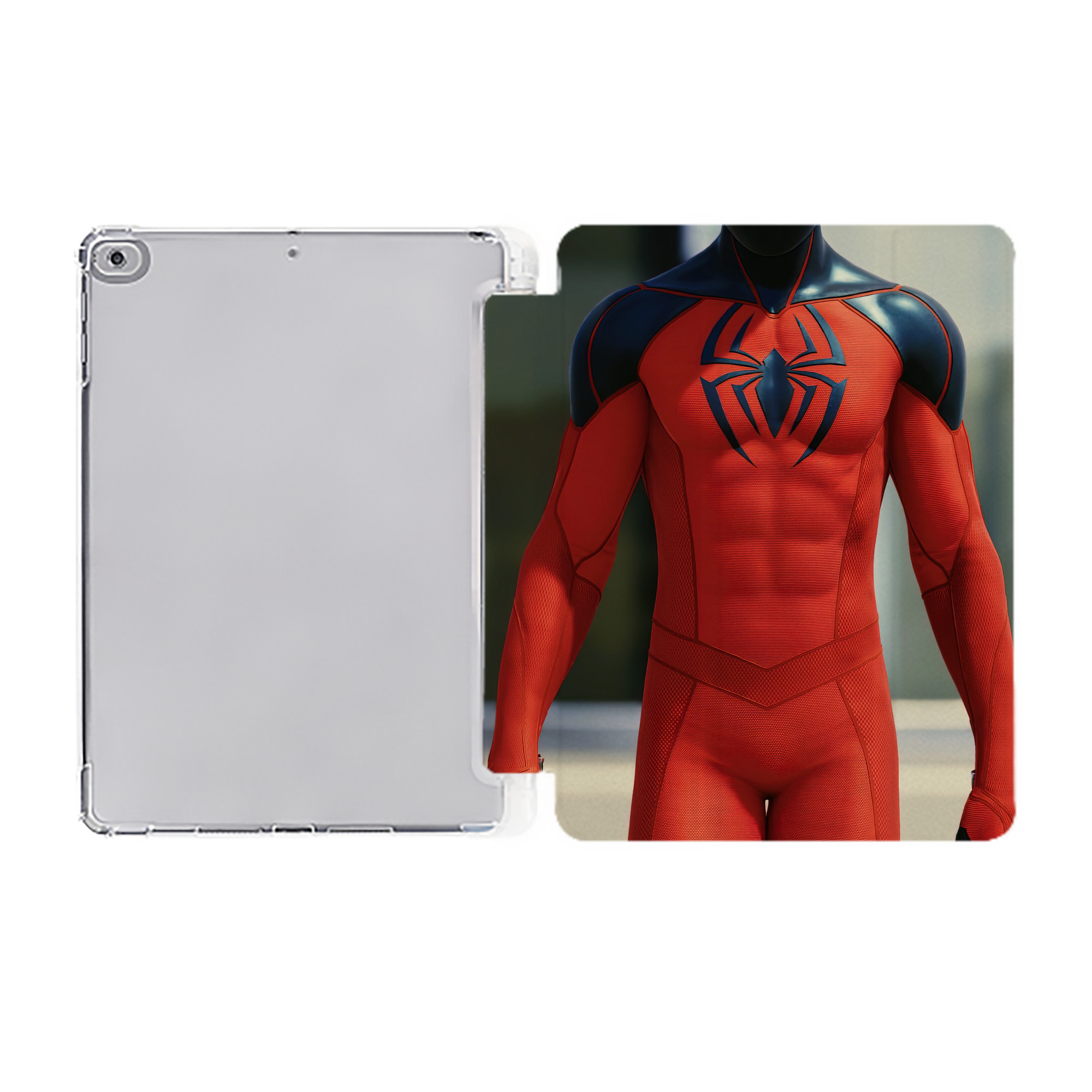（画像用） Spider Man スパイダーマン IPad ケース ペン収納付き 三つ折りスタンド PUレザー×シリコン 対応機種9.5/10.5/10.9インチ